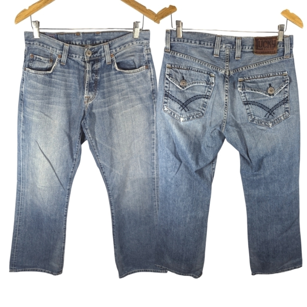 Y2K Lucky Brand Denim Jeans Dungarees Solstice Slim Bootleg Mens 32